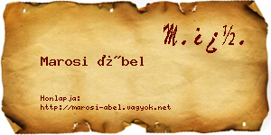 Marosi Ábel névjegykártya